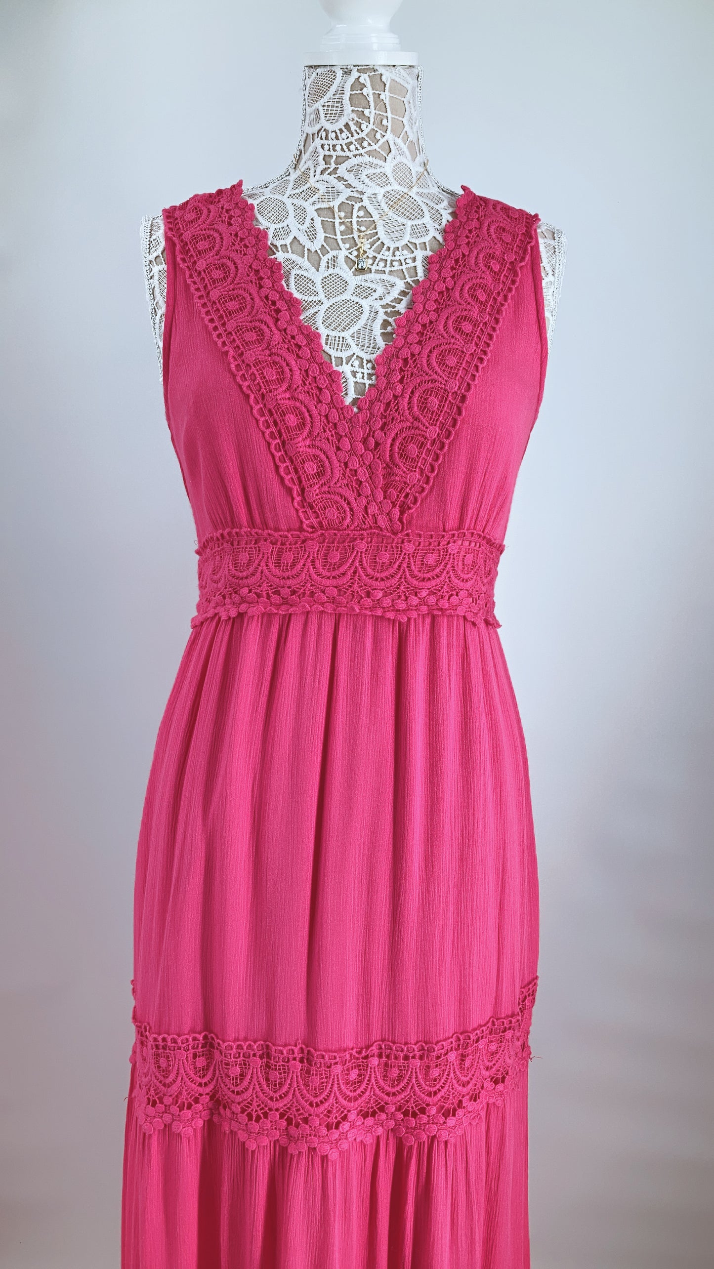 Laced Woven Maxi Dress