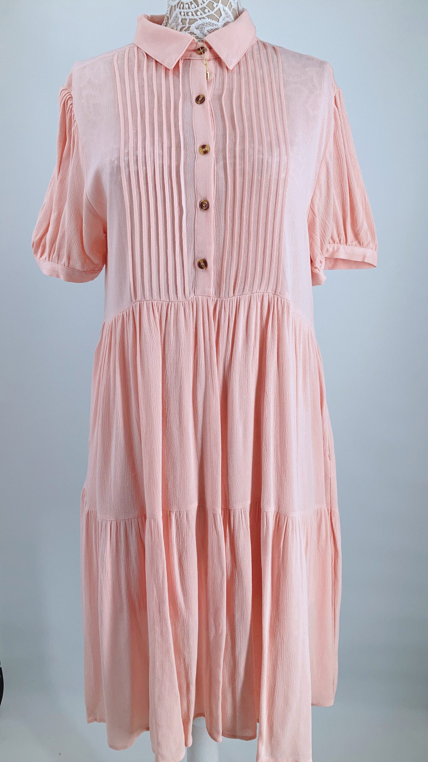 Pleated Polo Dress