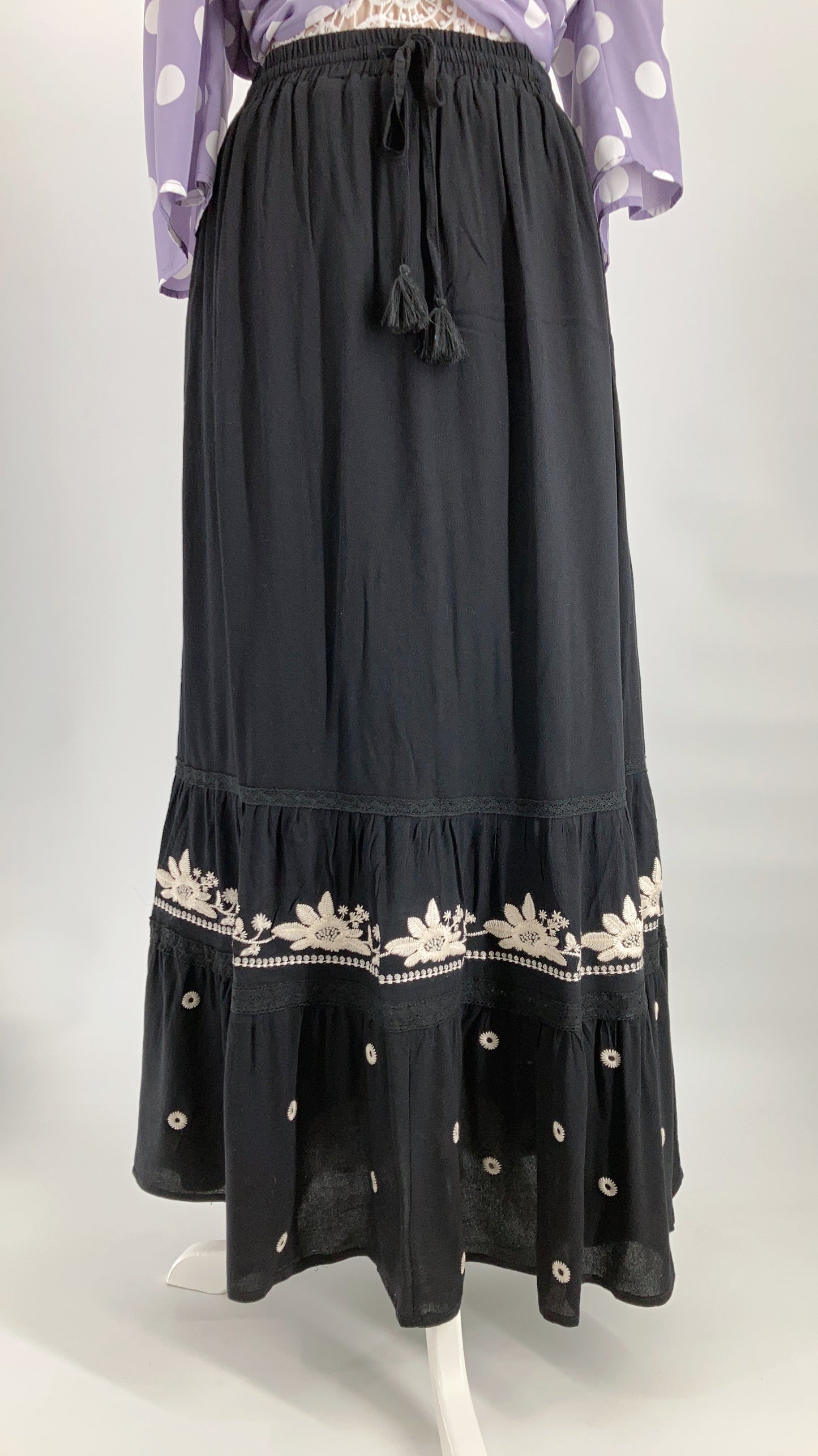 Embroidered Maxi Skirt