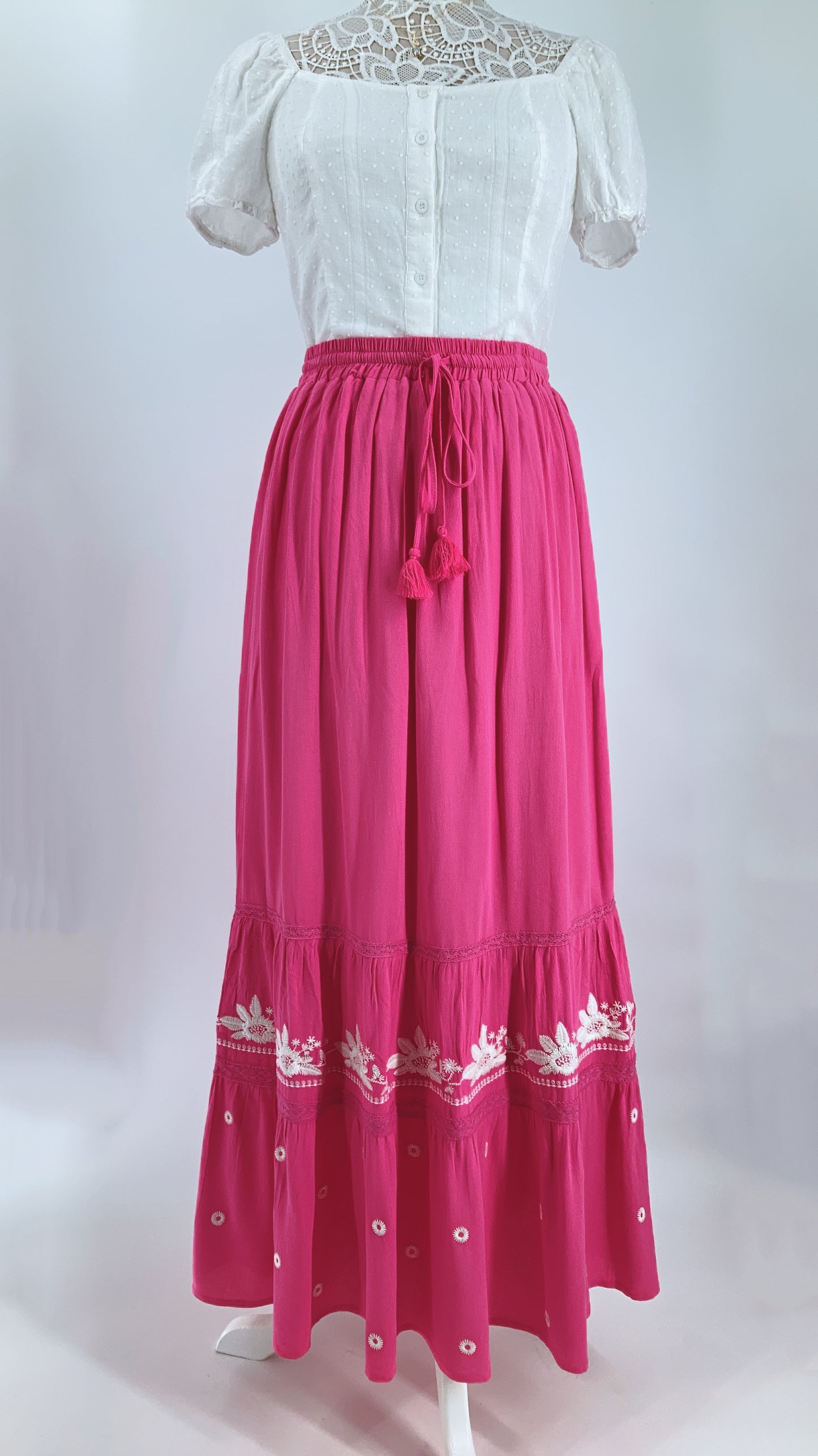 Embroidered Maxi Skirt